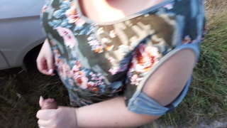 Public baiser de russie BBW elle lui suce la queue et se faire baiser en plein air