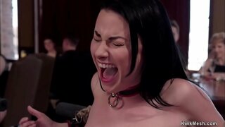 Главная рабыня Верука Жеймс жиберет рабыню-стажерку Сабрину Бэнкс катары сервистик шлюшки, жана алар катуу трахаются жана баш ийет карата оргии БДСМ-вечеринки жогорку кабатында